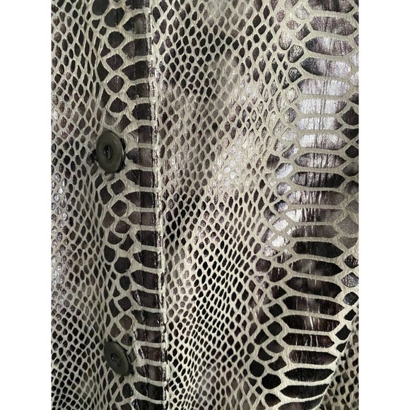 Alfred Dunner animal print faux leather brown and creme jacket women's 18 (XL) - Picture 3 of 5